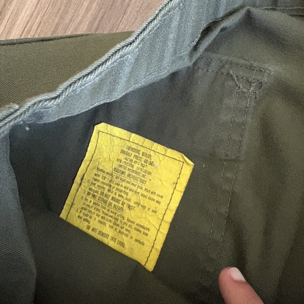 Vintage OG-507 Pants Men's Size 32x29 Military Army Zip Fly Cotton Sateen - Picture 7 of 8